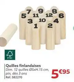 Gifi Quilles finlandaises offre