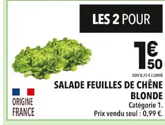 Supeco SALADE FEUILLES DE CHÊNE offre