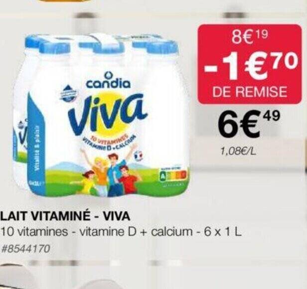 Promo LAIT VITAMINÉ VIVA chez Costco