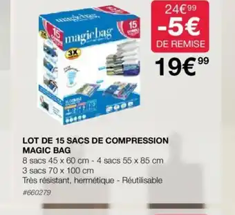 Costco LOT DE 15 SACS DE COMPRESSION MAGIC BAG offre