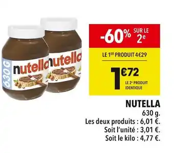 Supeco NUTELLA offre