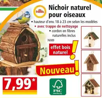 Norma Little friends Nichoir naturel pour oiseaux offre
