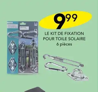 Stokomani LE KIT DE FIXATION POUR TOILE SOLAIRE 6 pièces offre