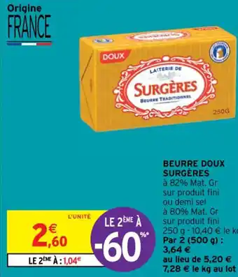 Intermarché Contact BEURRE DOUX SURGÈRES offre