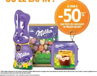 Intermarché Contact SUR TOUS LES CHOCOLATS DE PAQUES MILKA offre
