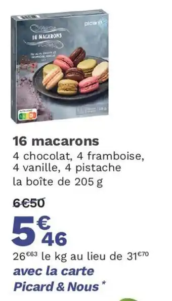 Picard 16 macarons offre