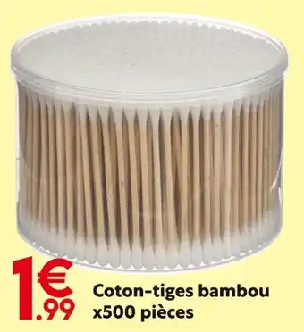 Maxi Bazar Coton-tiges bambou x500 pièces offre