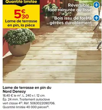 Castorama Lame de terrasse en pin du Nord Denezy offre