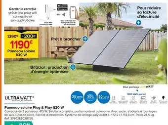 Castorama ULTRA WATT Panneau solaire Plug & Play 830 W offre