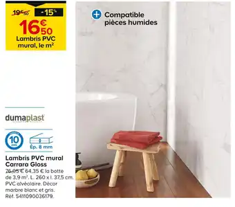 Castorama Dumaplast Lambris PVC mural Carrara Gloss offre