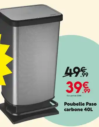 Maxi Bazar Poubelle Paso carbone 40L offre