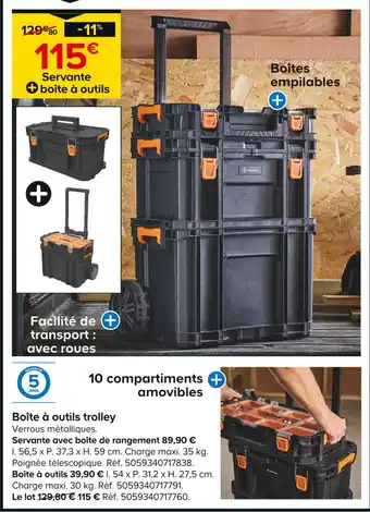 Castorama MAGNUSSON Boîte à outils trolley offre