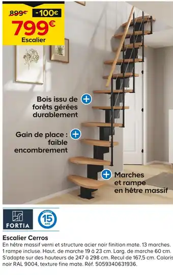 Castorama FORTIA Escalier Cerros offre