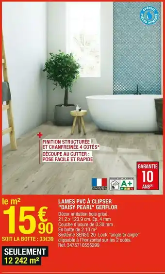 Brico Dépôt Lames pvc à clipser "daisy pearl" gerflor offre