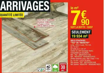 Brico Dépôt Sols stratifiés "taz" ou "industry" offre