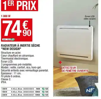 Brico Dépôt Radiateur à inertie sèche "new design" offre