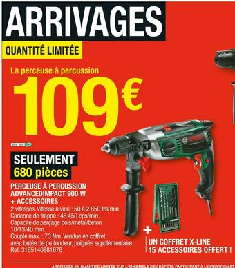 Perceuse à percussion advancedimpact 900 w + accessoires