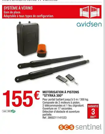 Brico Dépôt Avidsen motorisation à pistons "styrka 300" offre