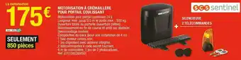 Motorisation à crémaillère pour portail coulissant
