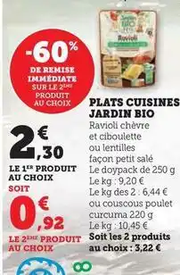 Hyper U Jardin bio étic - plats cuisines offre