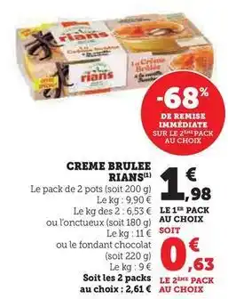 Hyper U Rians - creme brulee offre