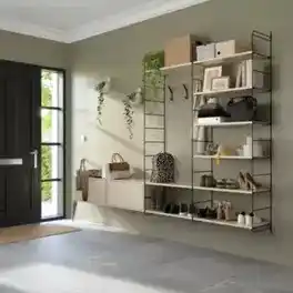 Castorama Étagère murale modulable avec 4 portes 9 tablettes et 3 échelles effet chêne goodhome rigga h. 1712 x l. 240 x p. 29 cm offre