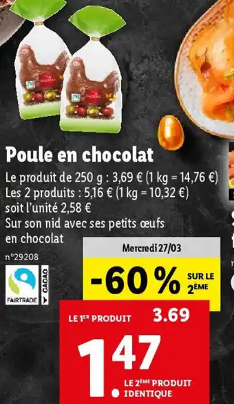 Lidl Poule en chocolat offre