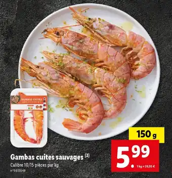 Lidl Gambas cuites sauvages (2) offre