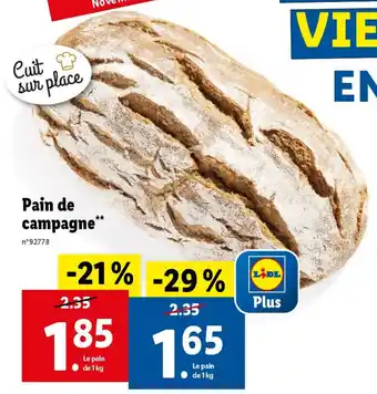 Lidl Pain de campagne** offre