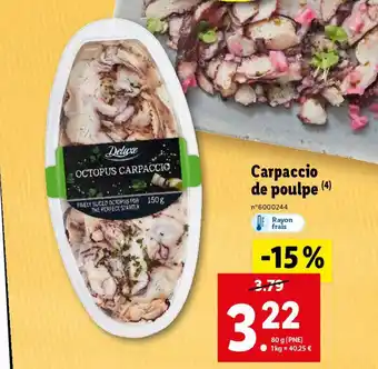 Lidl Carpaccio de poulpe (4) offre