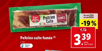 Lidl Poitrine cuite fumée (3) offre