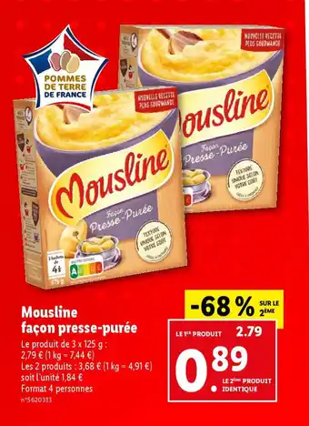 Lidl Mousline façon presse-purée offre