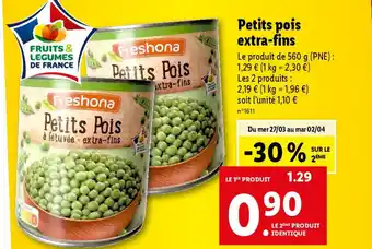 Lidl Petits pois extra-fins offre
