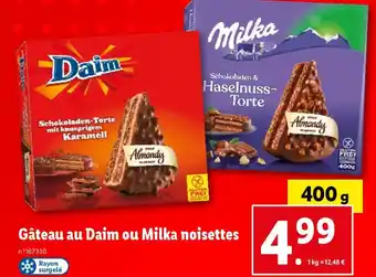 Lidl Gâteau au Daim ou Milka noisettes offre