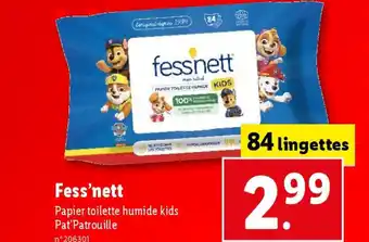 Lidl Fess'nett Papier toilette humide kids offre