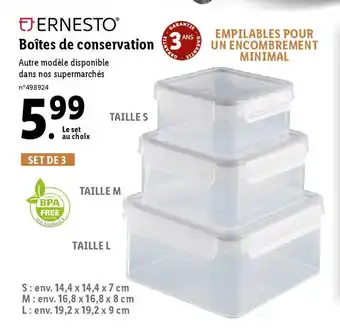 Lidl Boîtes de conservation offre