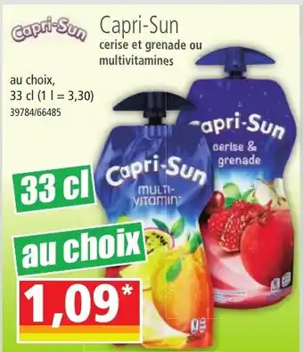 Norma Capri-Sun cerise et grenade ou multivitamines offre