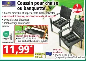 Norma Coussin pour chaise ou banquette offre