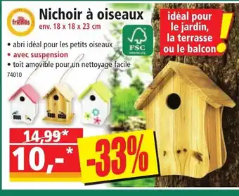 Norma Nichoir à oiseaux offre