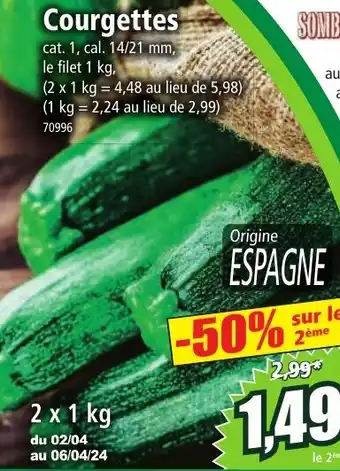 Norma Courgettes offre