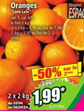 Norma Oranges "Lane Late" offre