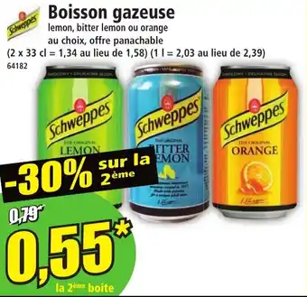 Norma Boisson gazeuse lemon, bitter lemon ou orange au choix, offre panachable offre
