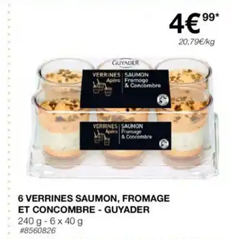 Costco 6 VERRINES SAUMON, FROMAGE ET CONCOMBRE - GUYADER 240 g - 6 x 40 g offre