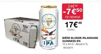 Costco BIÈRE BLONDE IRLANDAISE GUINNESS IPA offre