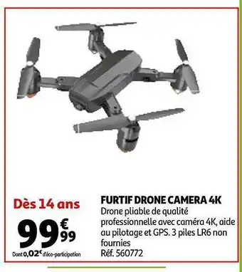 Auchan Furtif Drone Camera 4k offre