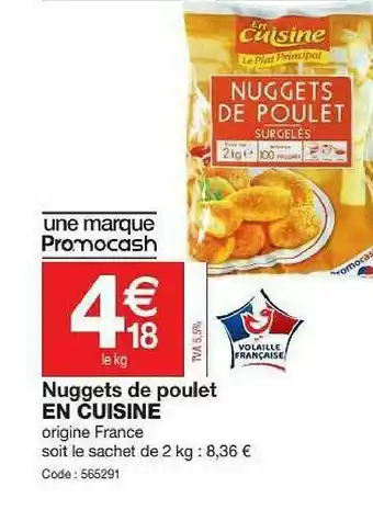 Promocash Nuggets De Poulet En Cuisine offre