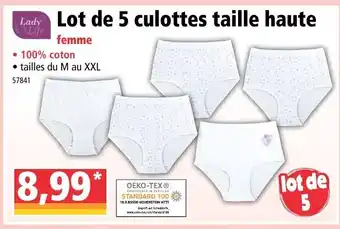 Norma Lot de 5 culottes taille haute offre