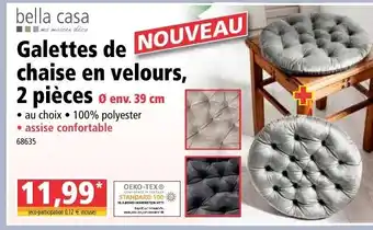 Norma Galettes de chaise en velours, 2 pièces offre