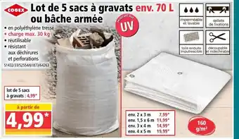 Norma Lot de 5 sacs à gravats ou bâche armée offre