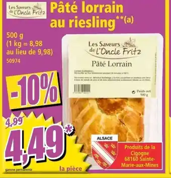Norma Pâté lorrain au riesling offre